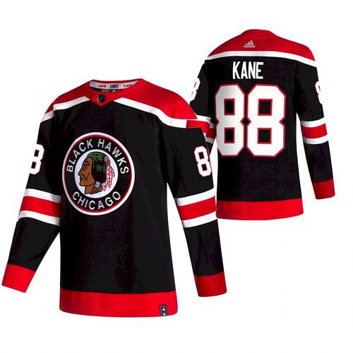 Men Chicago Blackhawks 88 Kane Black NHL 2021 Reverse Retro jersey